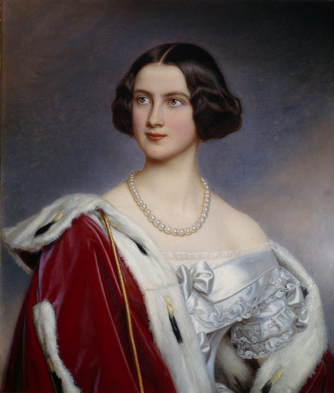 Muotokuva Preussin prinsessa Mariasta (1825-1889) Joseph Karl Stielerin (1781-1858) maalaus (ec.all.) 1800-luvun München. Chateau De Nymphenburg tekijältä Joseph Carl Stieler
