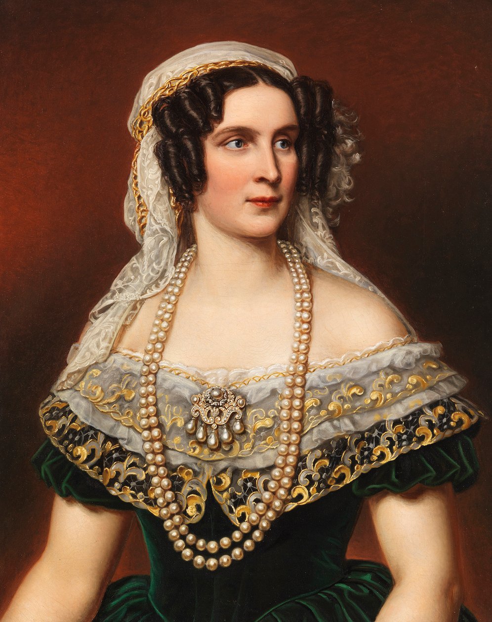 Baijerin kuningatar Teresen muotokuva 1792-1854, 1855. tekijältä Joseph Carl Stieler