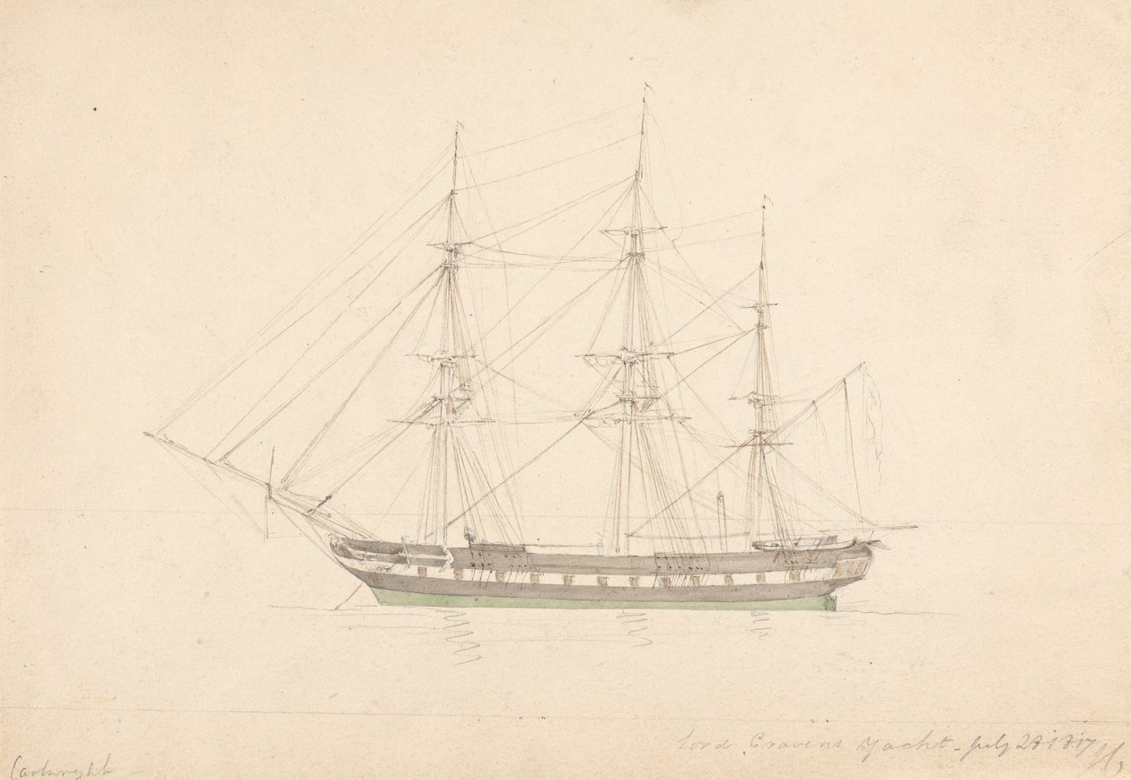 Lordi Cravenin huvivene, 23. heinäkuuta 1817 tekijältä Joseph Cartwright