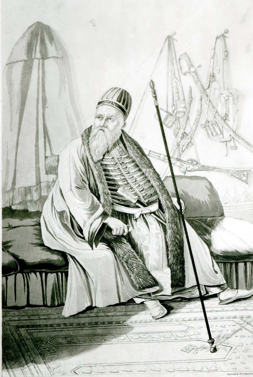 Muotokuva Ali Pashasta Yanninasta, kaivertanut Robert Havell, 1822 tekijältä Joseph Cartwright