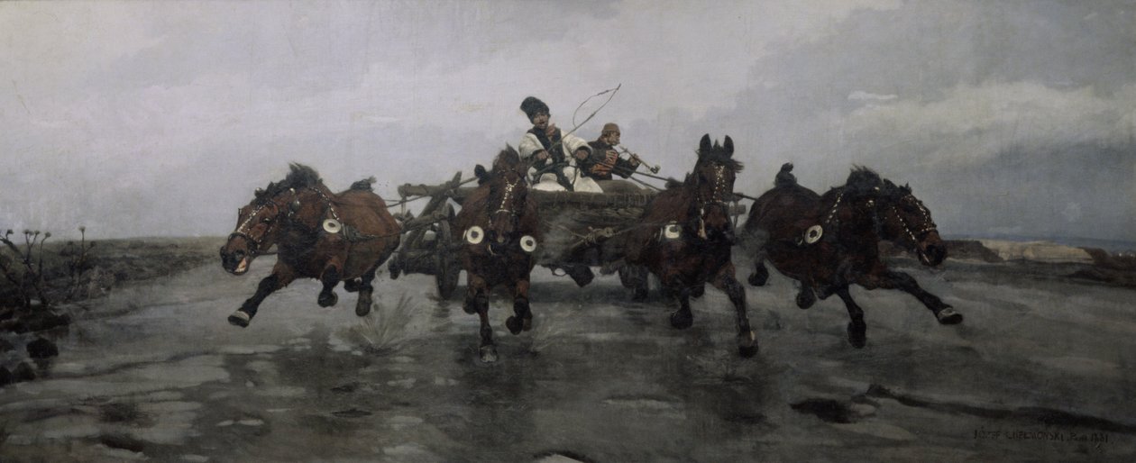 Neljä kädessä, 1881 tekijältä Joseph Chelmonski
