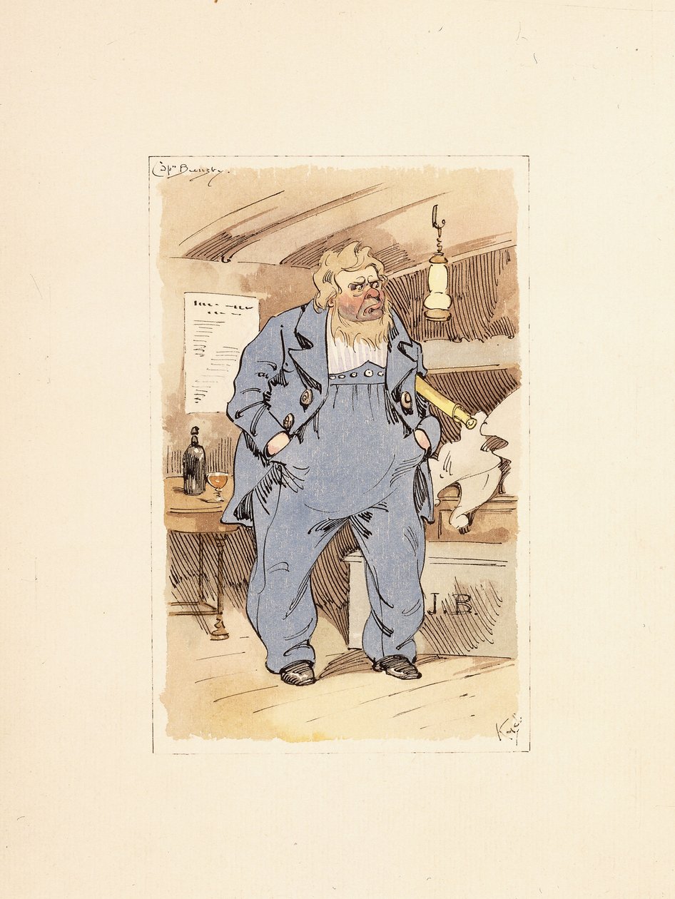 Kapteeni Jack Bunsby, elokuvasta Dombey and Son (1848) tekijältä Joseph Clayton  Clarke