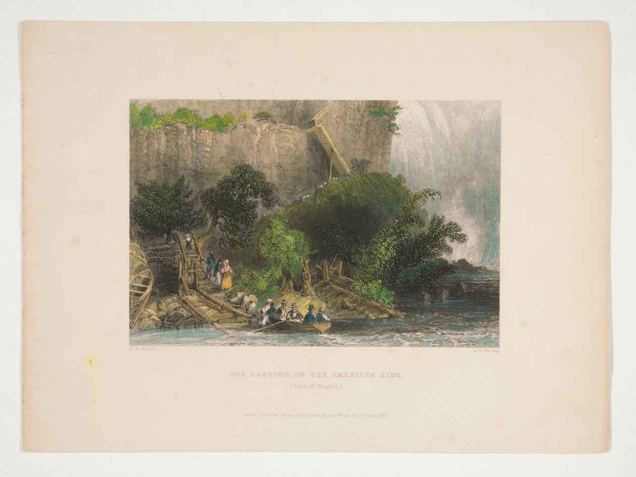 Lasku Amerikan puolella (Niagaran putoukset), kuvitus Nathaniel Parker Willisille tekijältä Joseph Clayton Bentley