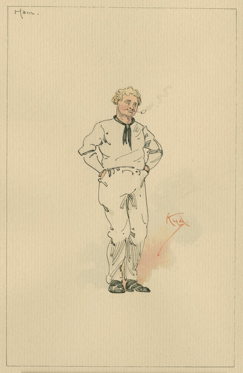Ham Peggotty, n. 1920-luku (kynä ja muste wc:llä paperilla) tekijältä Joseph Clayton Clarke