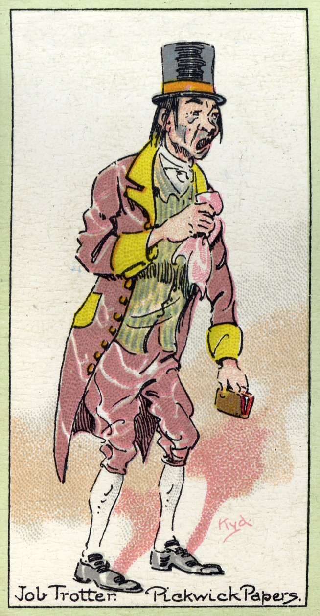 Job Trotter, The Pickwick Papersista, Charles Dickens, 1923 tekijältä Joseph Clayton Clarke