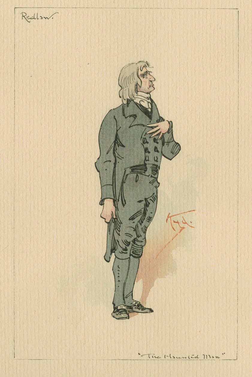 Redlaw - Kummitusmies ja kummituksen kauppa, noin 1920-luku (kynä ja muste wc:llä paperilla) tekijältä Joseph Clayton Clarke