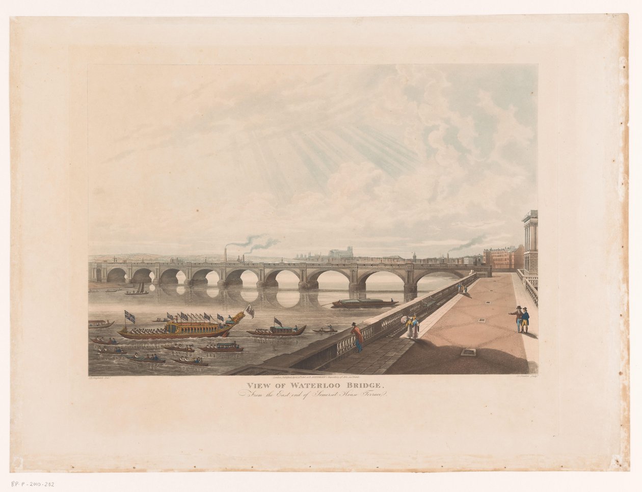 Näkymä Waterloon sillalle Somerset Housen terassin itäpuolelta Näkymä Waterloon sillalle, Somerset House Terracen itäpäästä (otsikko esineessä) tekijältä Joseph Constantine Stadler