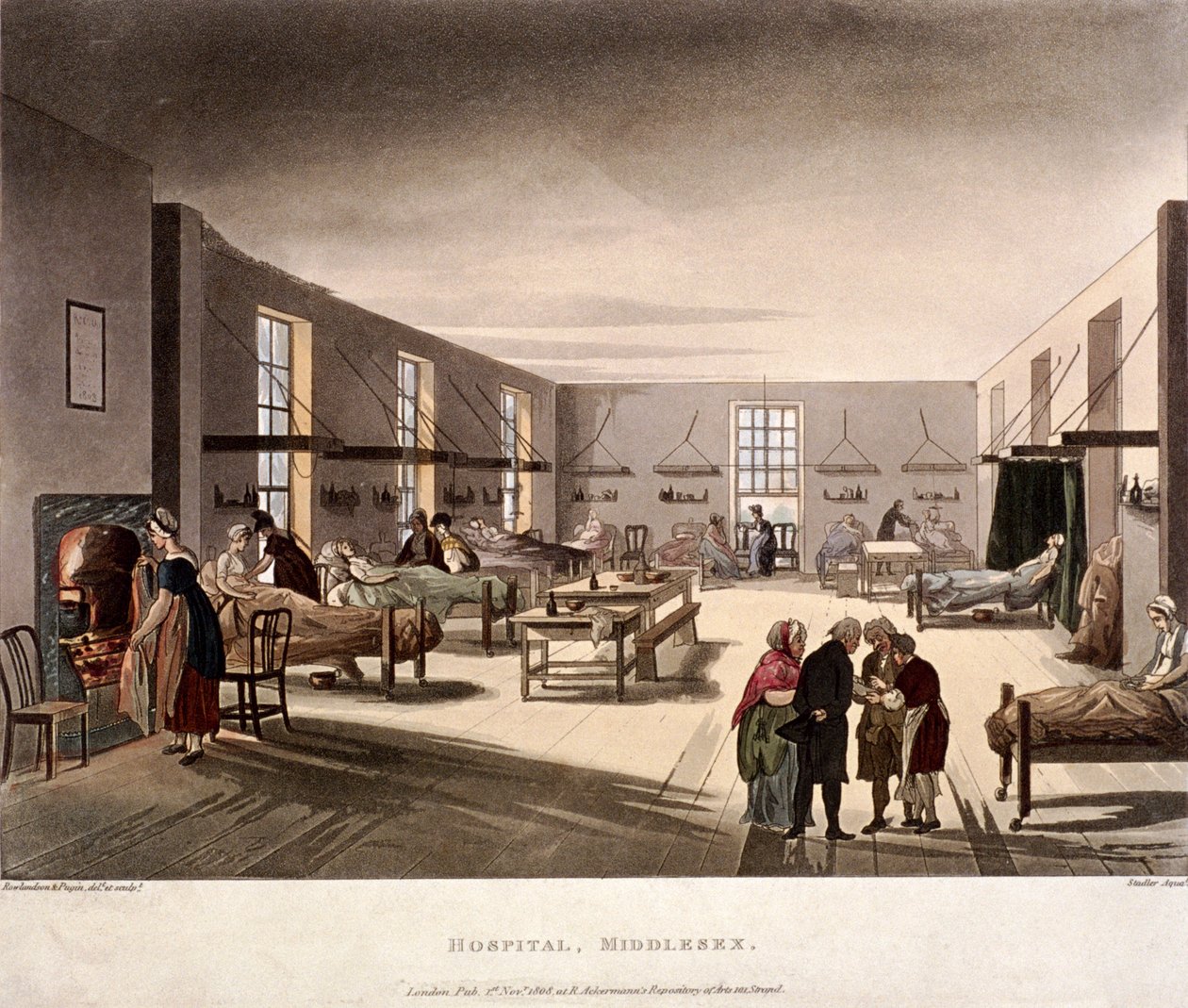 Mortimer Street, Marylebone, Lontoo, 1808 tekijältä Joseph Constantine Stadler