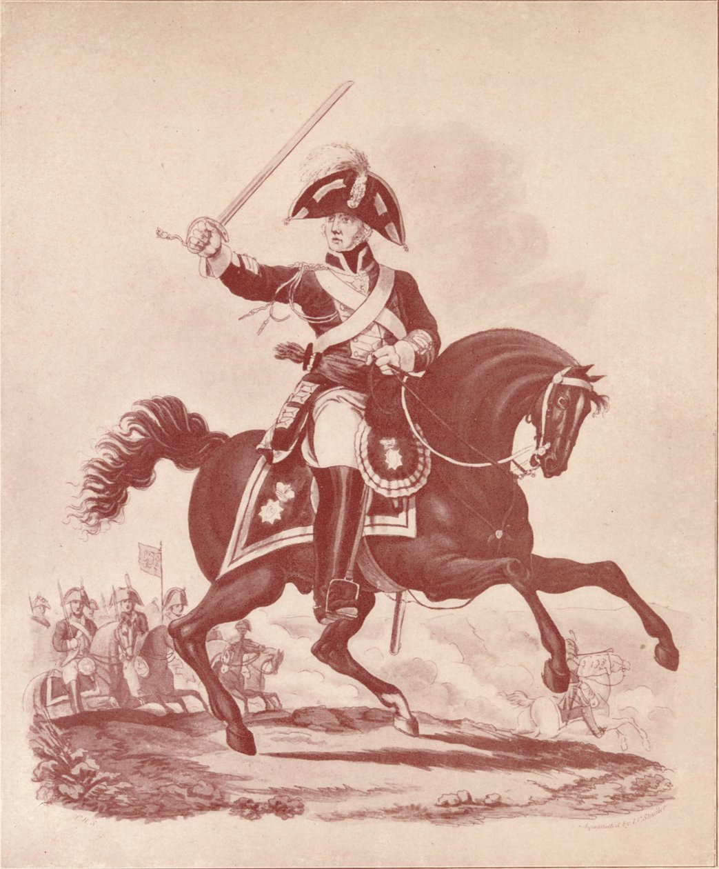 Upseeri, 2. rykmentin henkivartijoiden Waterloo-kausi, 1812-1815 1909 tekijältä Joseph Constantine Stadler