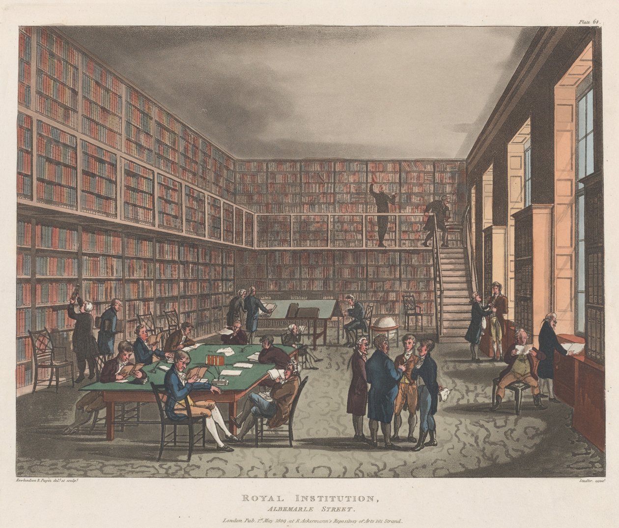 Royal Institution, Albemarle Street, 1. toukokuuta 1809, 1. toukokuuta 1809. tekijältä Joseph Constantine Stadler