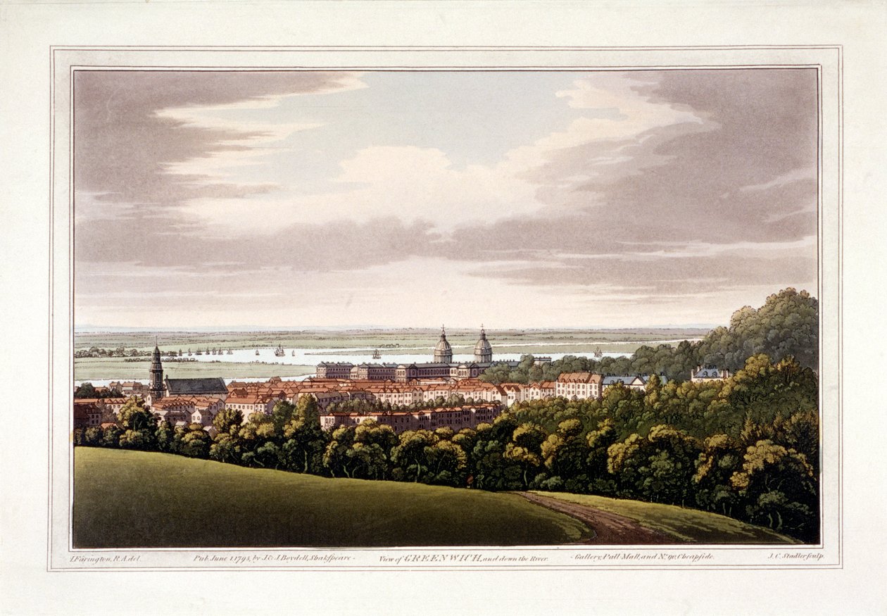 Näkymä Greenwichiin, Lontooseen, 1795 tekijältä Joseph Constantine Stadler