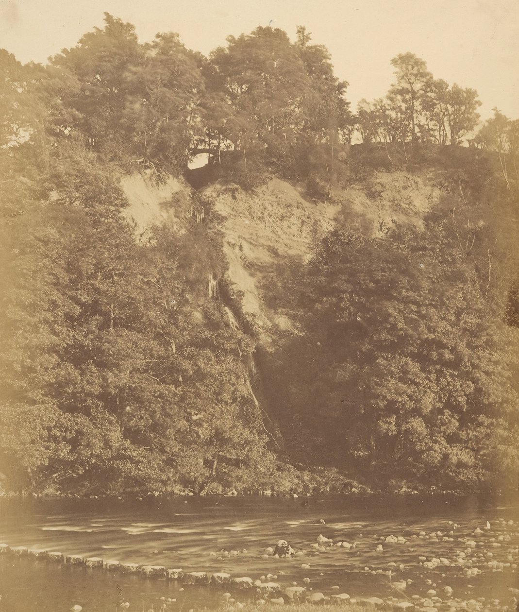 Bolton Priory. Stepping Stones, 1850-luku. tekijältä Joseph Cundall