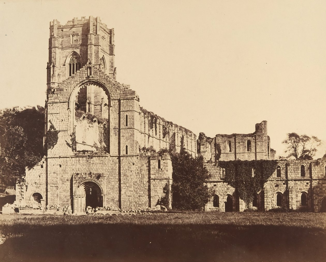 Fountains Abbey. Kenraali länsirintama, 1850-luku. tekijältä Joseph Cundall