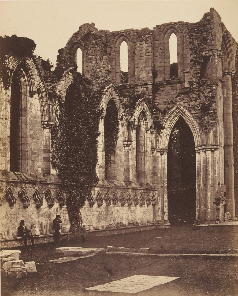 Fountains Abbey. Kuoron sisustus, 1850-luku. tekijältä Joseph Cundall