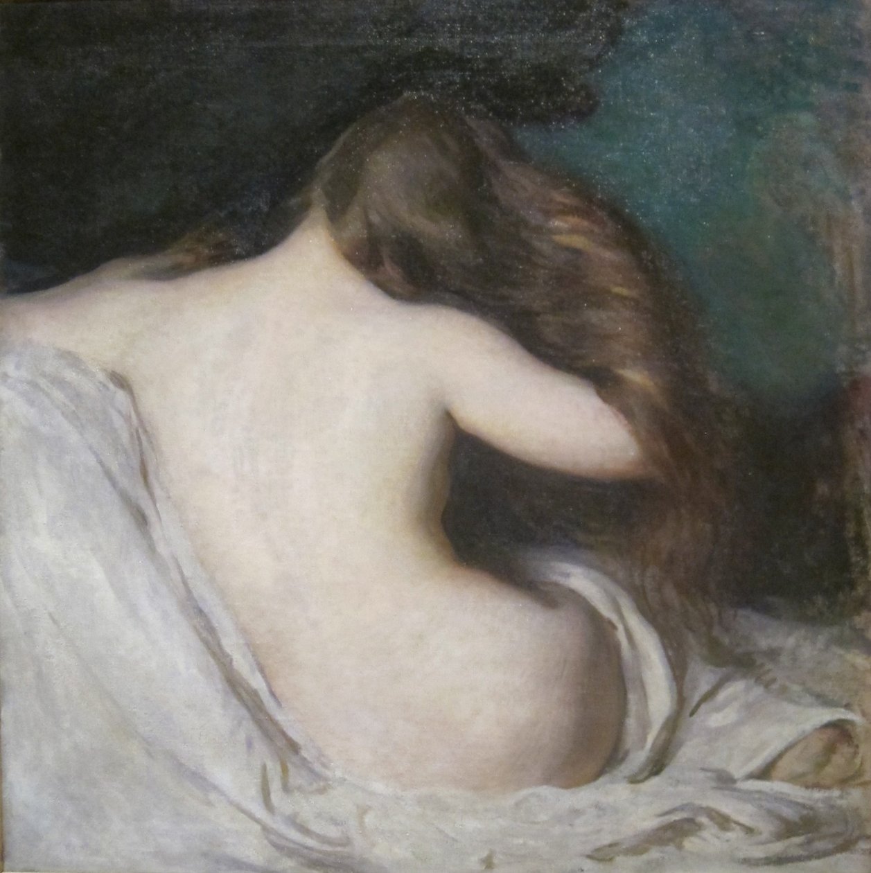 Nainen kuivaus hänen hiukset tekijältä Joseph DeCamp