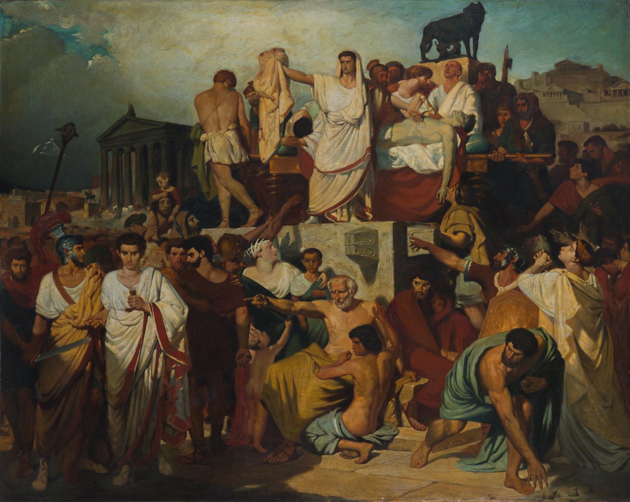 Marc Antonyn puhe Caesarin hautajaisissa. tekijältä Joseph Desire Court