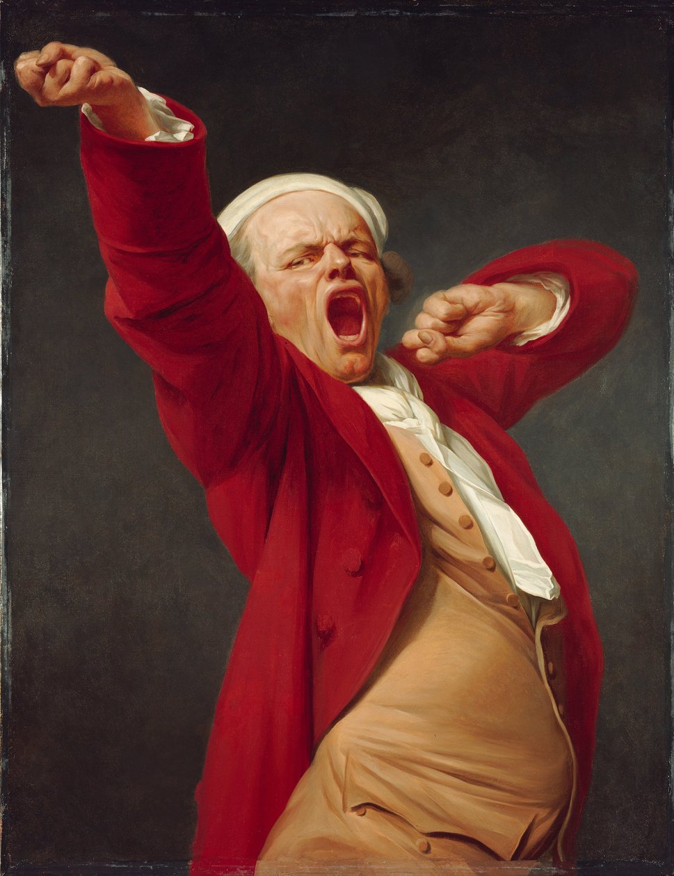 Omakuva, Haukottelu, n. 1783 tekijältä Joseph Ducreux