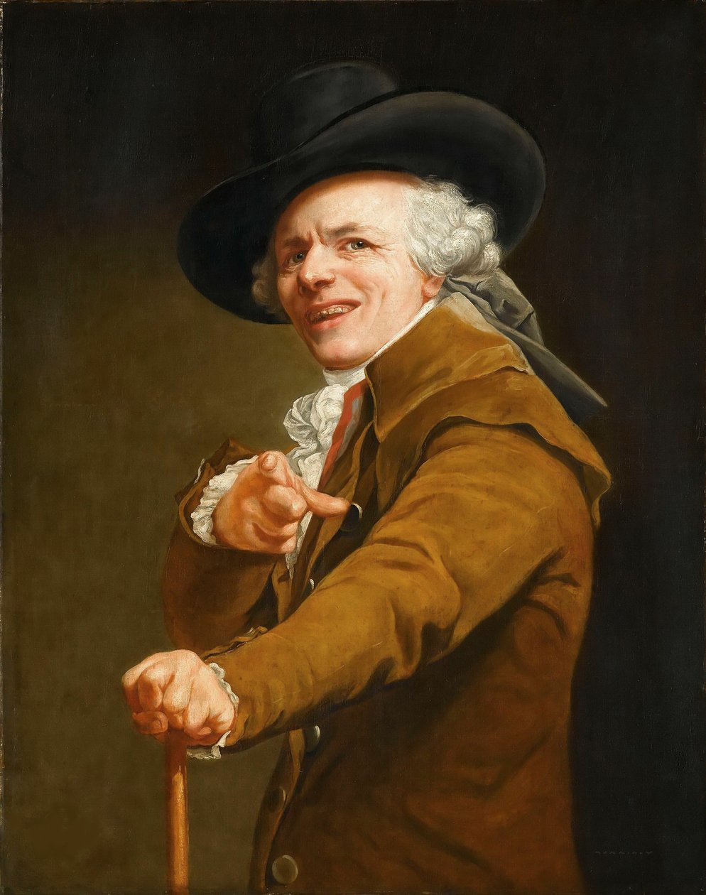 Taiteilijan omakuva pilkkaajan varjossa, n. 1793. tekijältä Joseph Ducreux