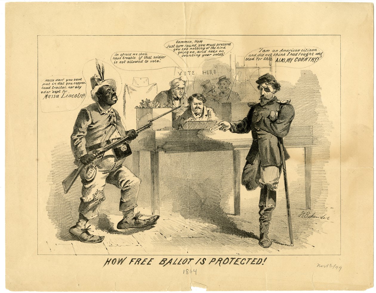 Kuinka vapaata äänestystä suojataan, 1864 tekijältä Joseph E. Baker