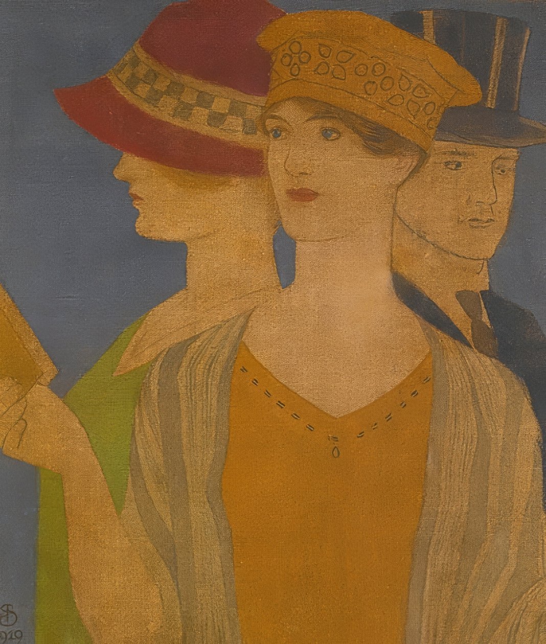 Ausstellungsbesucher (Näyttelyn vierailijat). 1919 tekijältä Joseph Edward Southall
