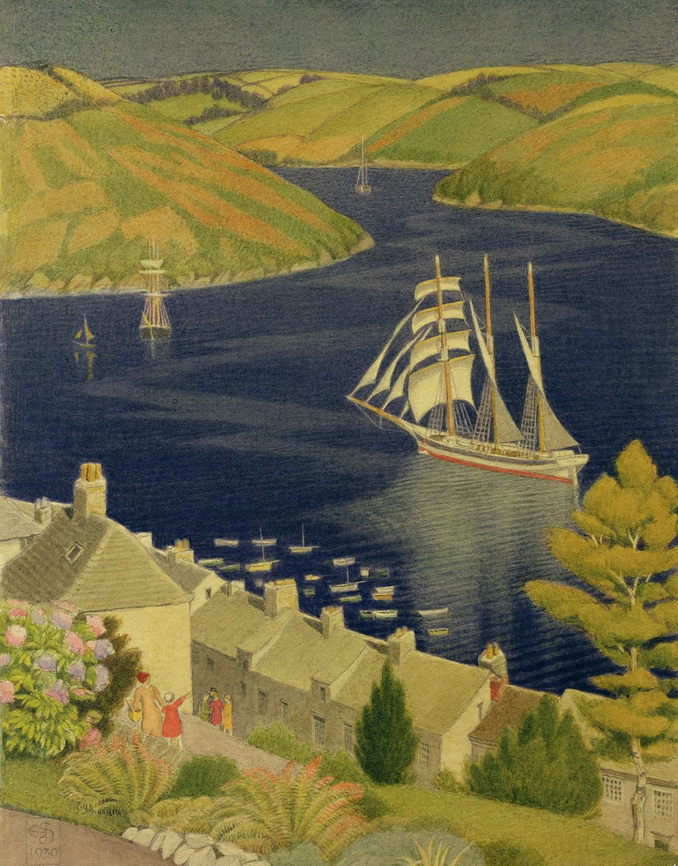 Cornwall Harbour, 1930 tekijältä Joseph Edward Southall