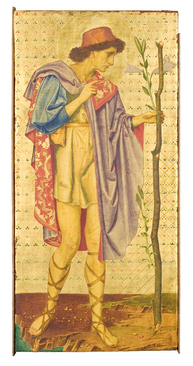 Crystofore, 1898-99 (sekoitetut materiaalit työkaluilla varustetussa kultalehtipaneelissa) (numero 342697) tekijältä Joseph Edward Southall