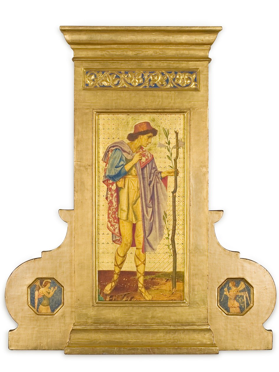 Crystofore, 1898-99 (sekoitetut materiaalit työkaluilla varustetussa kultalehtipaneelissa) tekijältä Joseph Edward Southall