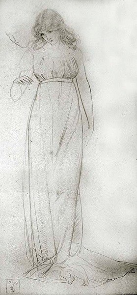Kuvatutkimus tytöstä, joka katsoo alas tekijältä Joseph Edward Southall