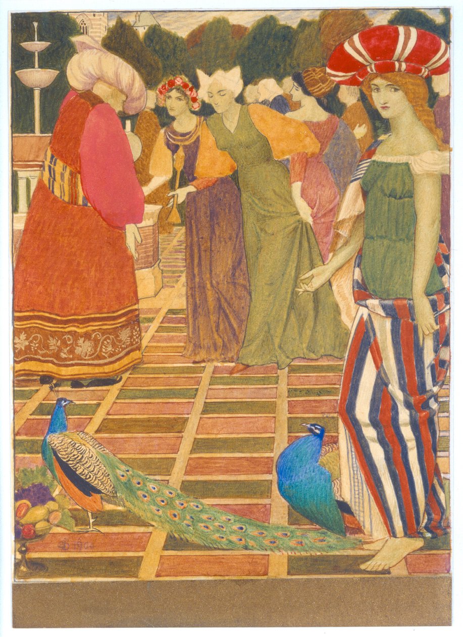 Huonekalut ja erilaiset esineet 1100- ja 1300-luvuilta tekijältä Joseph Edward Southall