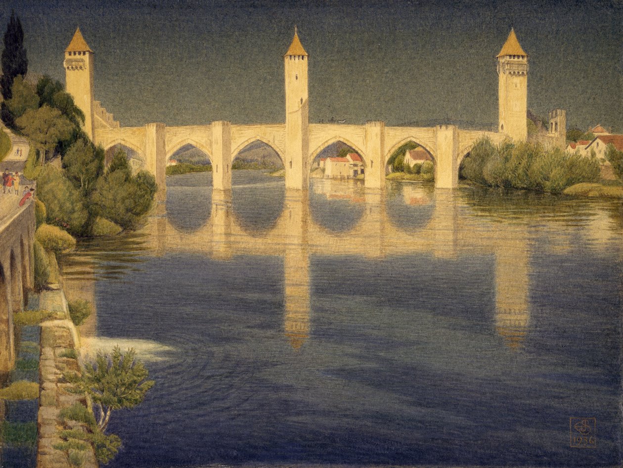 Pont Valentre, Cahors, South Side tekijältä Joseph Edward Southall