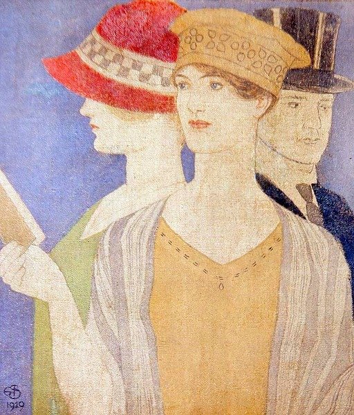 Näyttelyn kävijät tekijältä Joseph Edward Southall