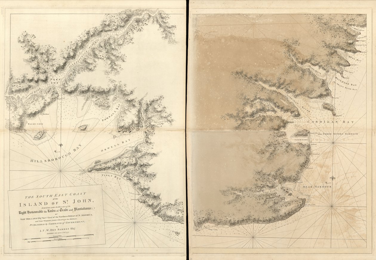The Atlantic Neptune, julkaisee Ison-Britannian kuninkaallisen laivaston käyttöön, tekijältä Joseph F. W. Des Barres