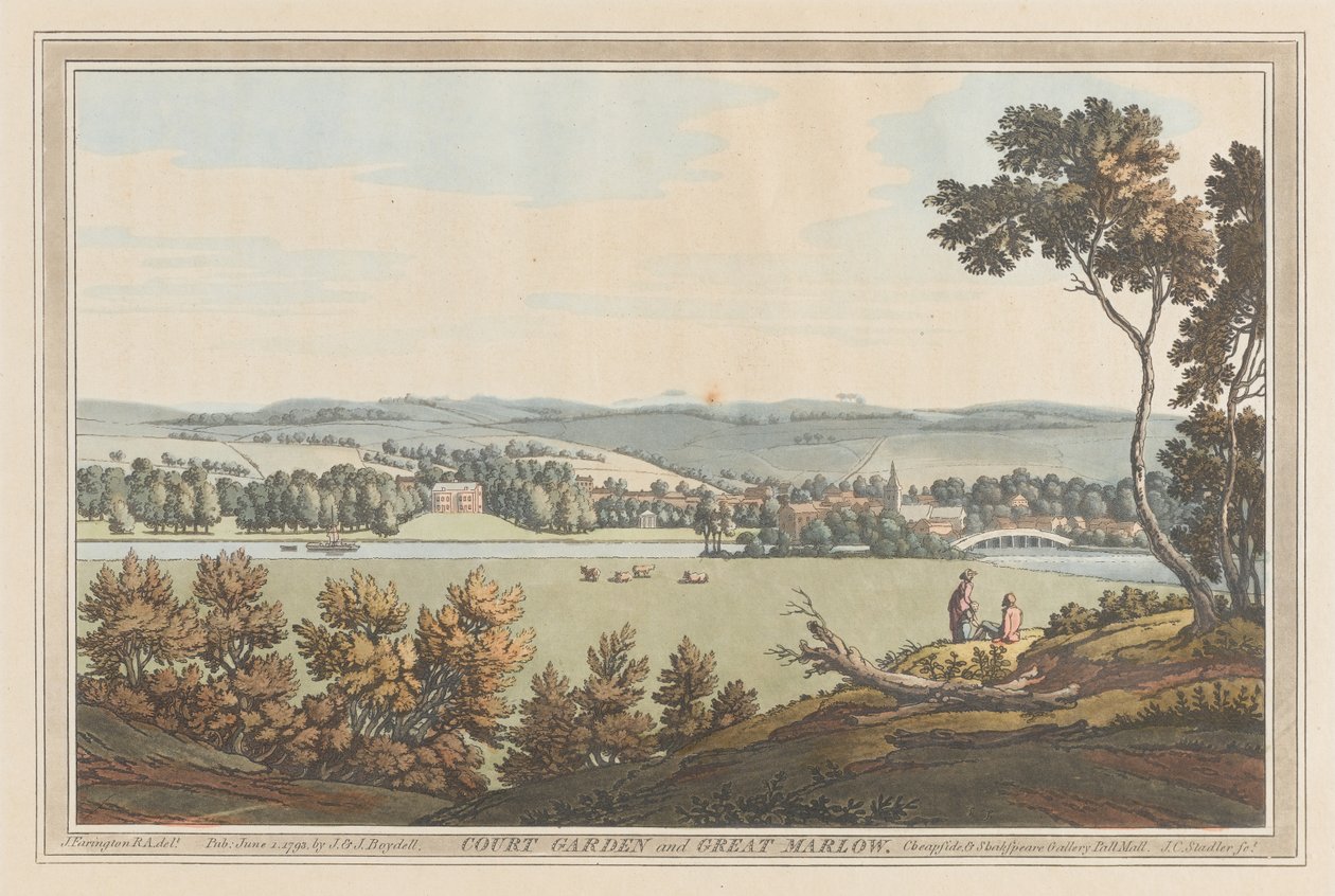 Court Garden ja Great Marlow tekijältä Joseph Farington