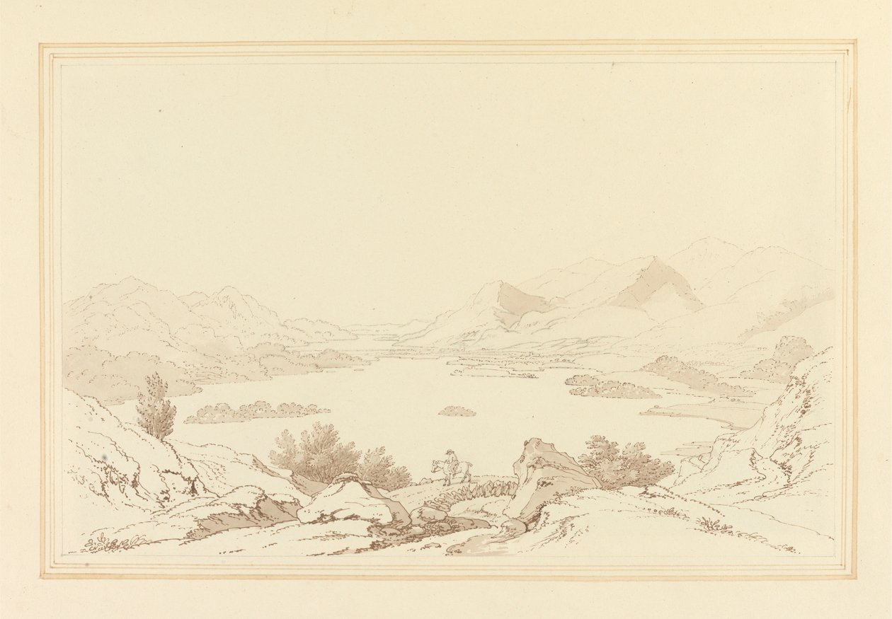 Yleinen näkymä Derwent Water -järvelle tekijältä Joseph Farington
