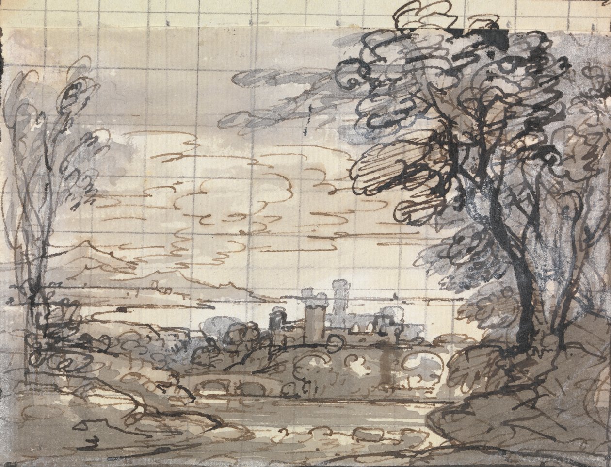 Rio com Castelo e Bridgefinnish tekijältä Joseph Farington