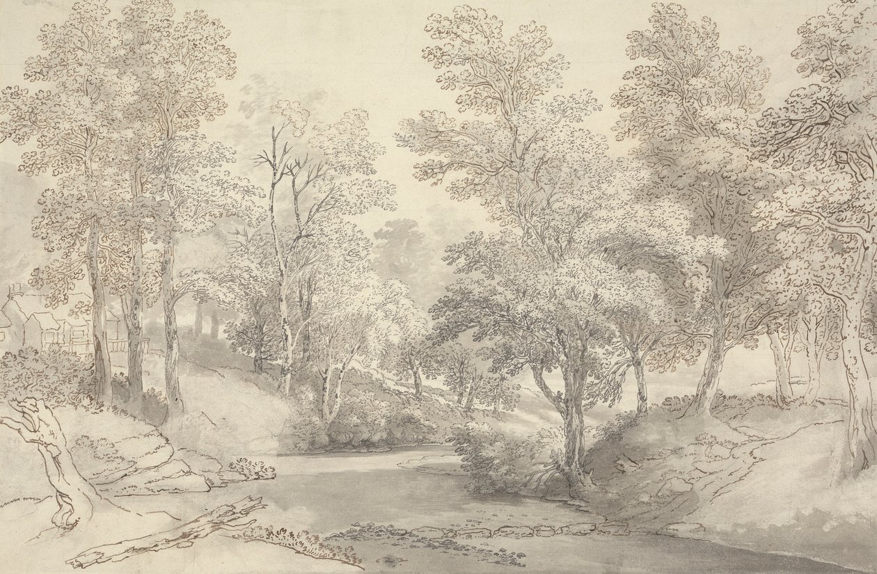 Ponnahduskivet Duddon-joella, Lake District tekijältä Joseph Farington