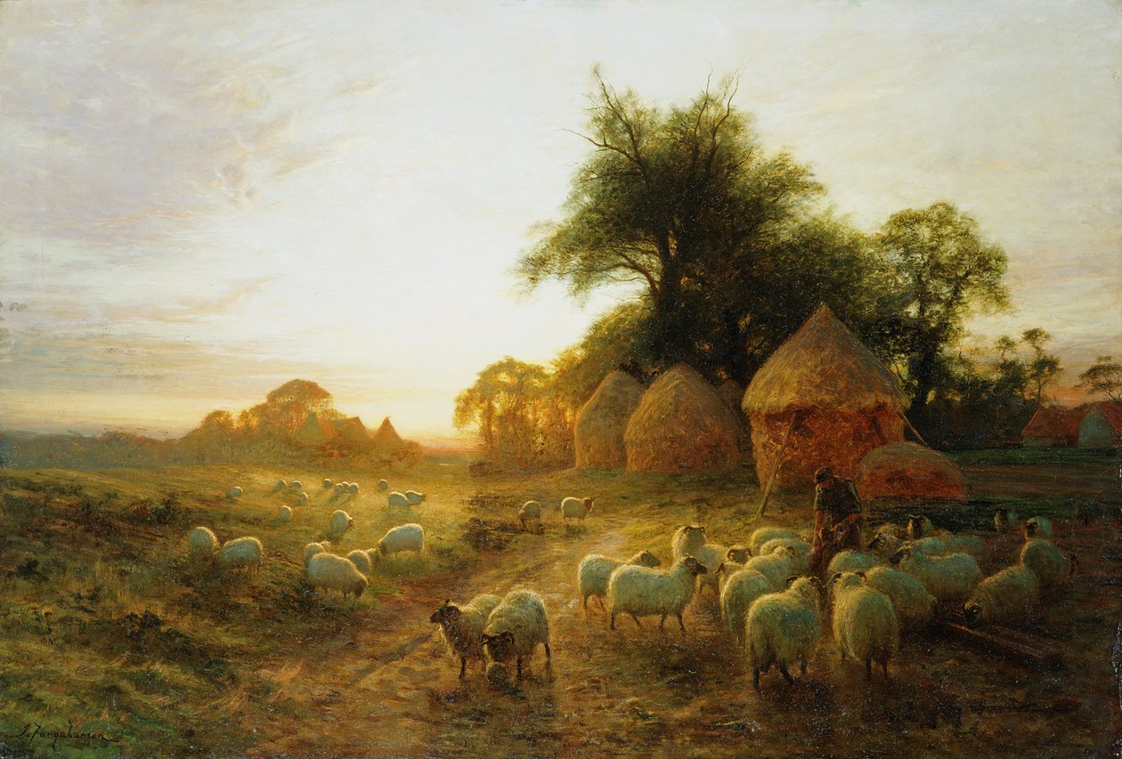 Yon Yellow Sunset Dying in the West (öljy kankaalle) tekijältä Joseph Farquharson