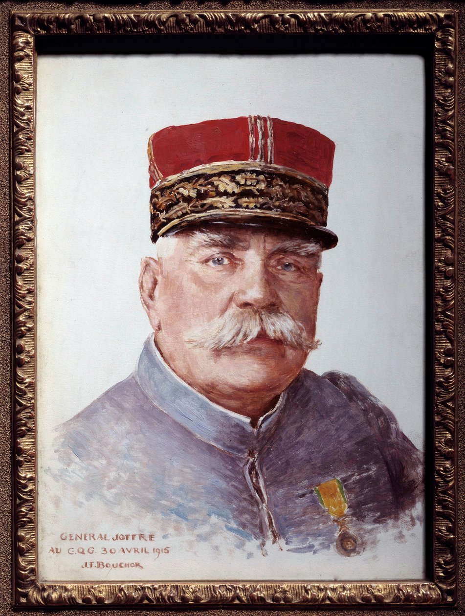 Kenraali Joffren (1852-1931) muotokuva, Ranskan marechal Joseph Felix Bouchorin (1853-1937) maalaus. 1915. Dim. 0,33x0,24 m. Pariisi, Musee Carnavalet tekijältä Joseph Felix Bouchor