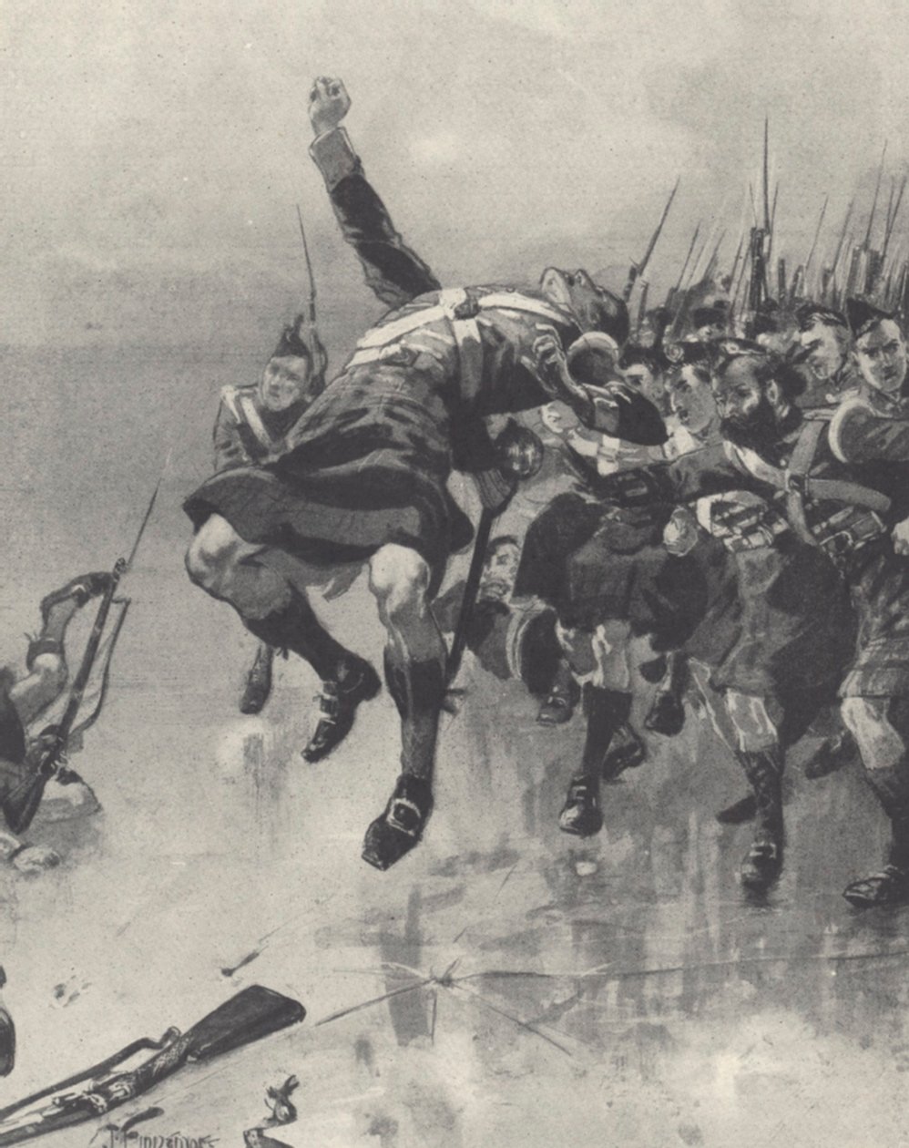 Skotlannin joukot (litho) tekijältä Joseph Finnemore