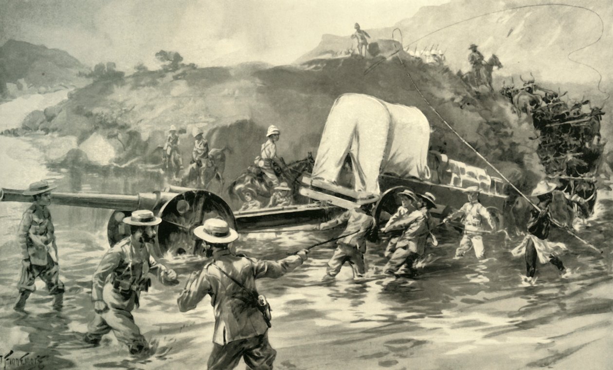 "4.7 Naval Gun -ase ottaa Tugelan halki", 1900. tekijältä Joseph Finnemore