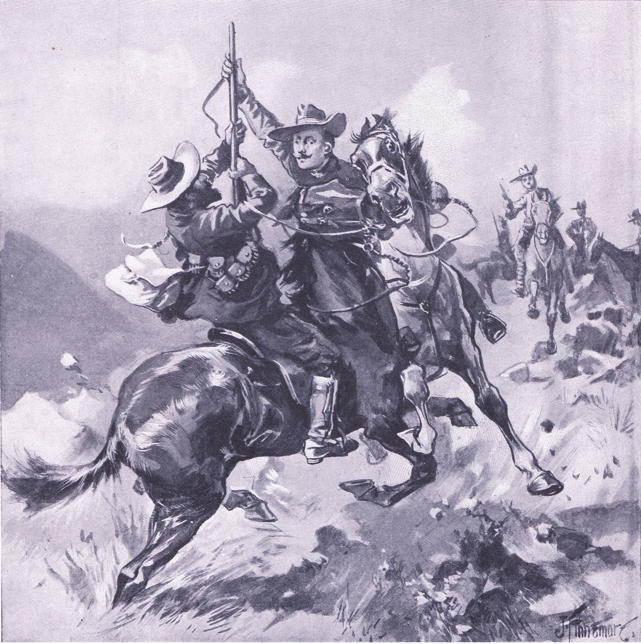 Field-Cornet Swanepoelin vangitseminen, kuva elokuvasta After Pretoria: The Guerilla War, 1902 tekijältä Joseph Finnemore