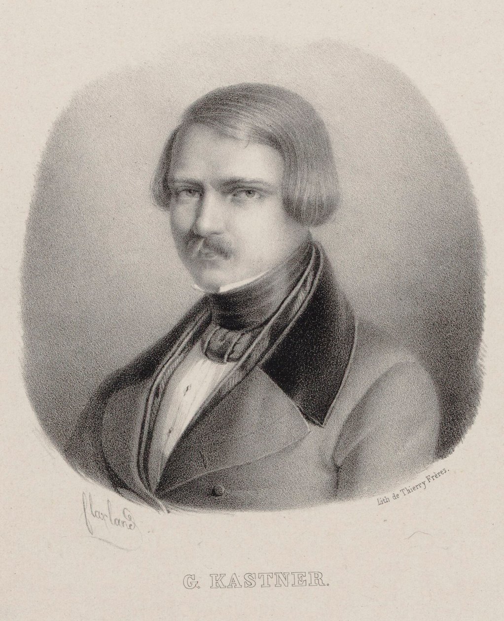 Muotokuva säveltäjä Jean-Georges Kastnerista 1810-1867. tekijältä Joseph Frédéric Flaxland