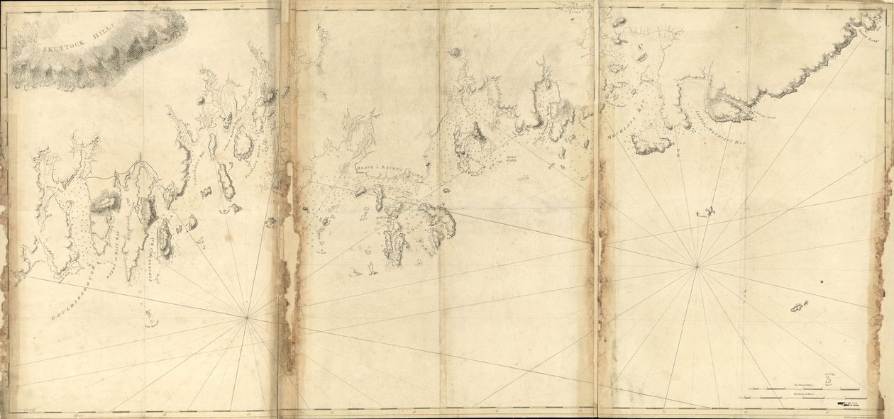 (Mainen rannikko Moose Covesta Gouldsboro Bayhin. LOC 77692978 tekijältä Joseph Frederick Barres