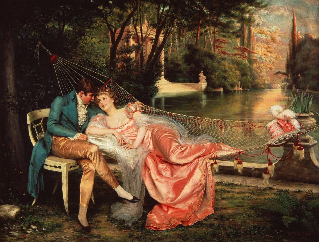 Flirtti (öljy kankaalle) tekijältä Joseph Frederick Charles Soulacroix