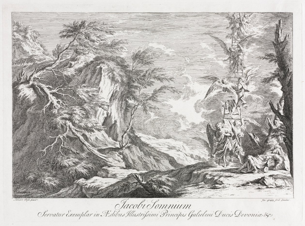 Jacobsin unelma, c. 1720. tekijältä Joseph Goupy