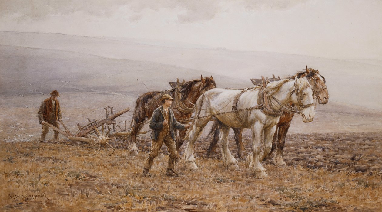 Ploughman Wilmington Polegate, lähellä Eastbournea, tekijältä Joseph Harold Swanwick