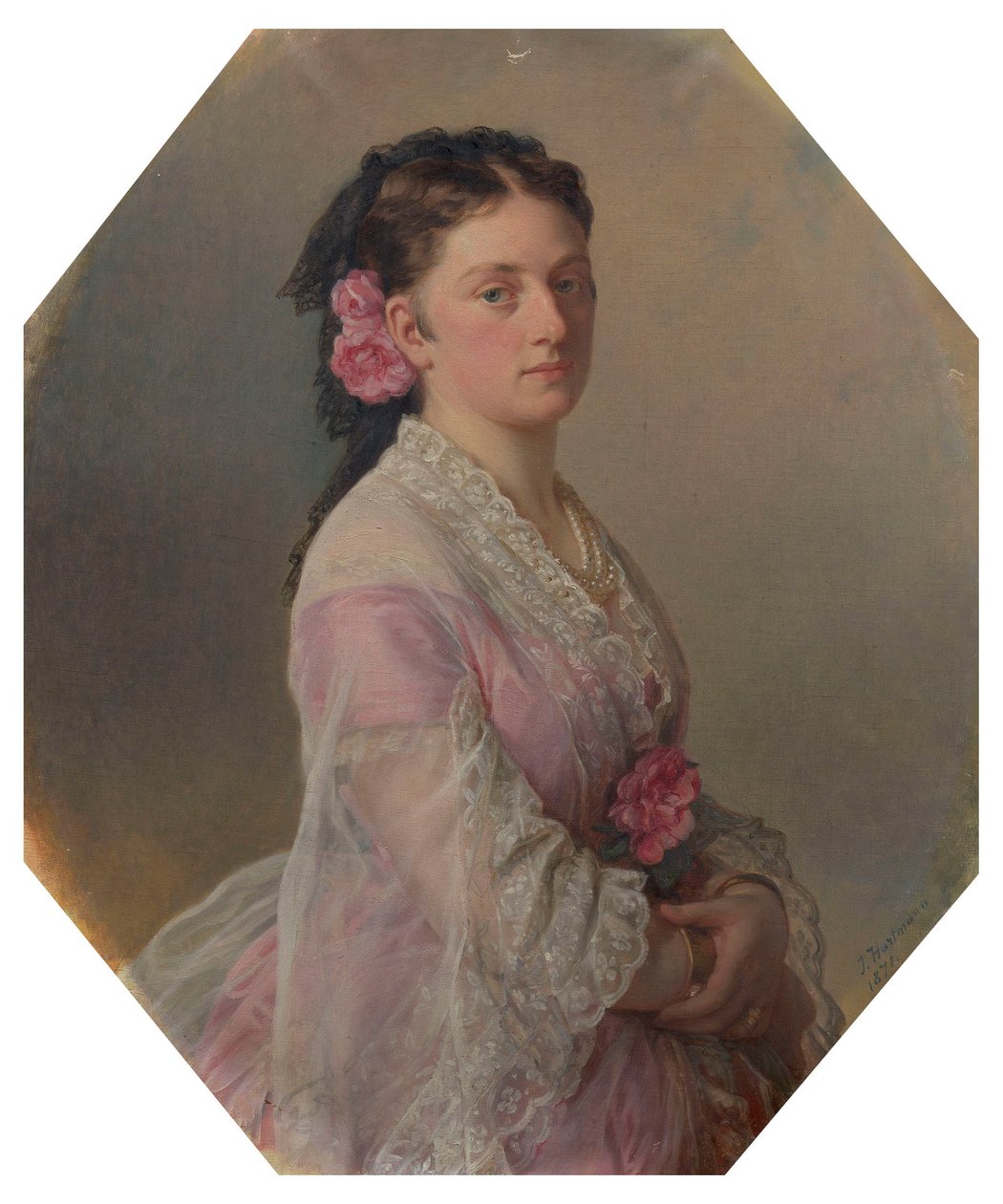 Badenin prinsessa Marie, myöhemmin Leiningenin prinsessa Ernest (1831-1899). tekijältä Joseph Hartmann