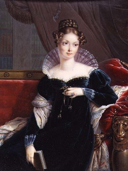 Lady George William Russell pitelee kirjaa, noin 1817. tekijältä Joseph Heigel