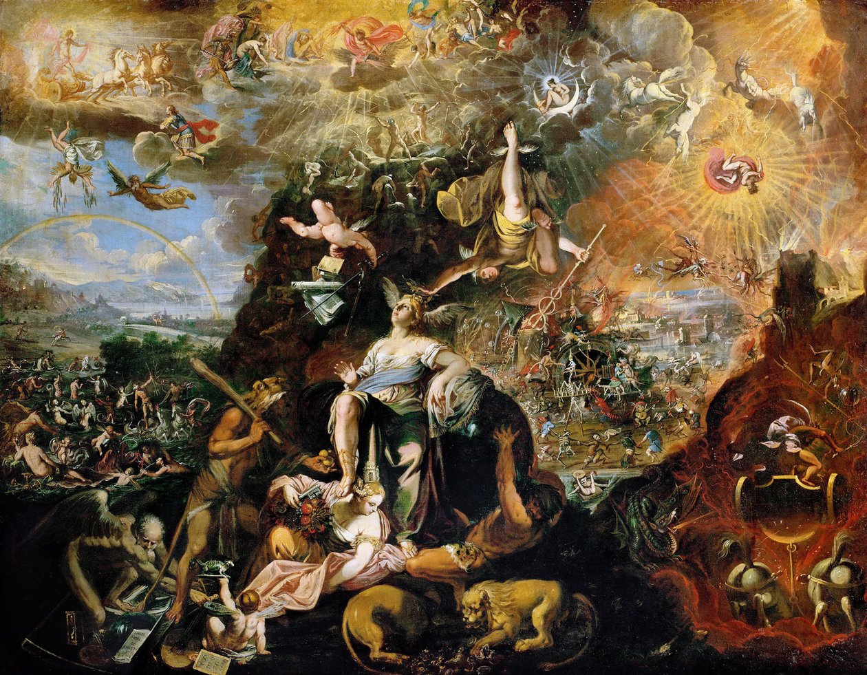 Barokki: Allegoria (Apokalypsi) Heintz, Joseph, nuoremmalla (noin 1600-1674 jälkeen) tekijältä Joseph Heintz