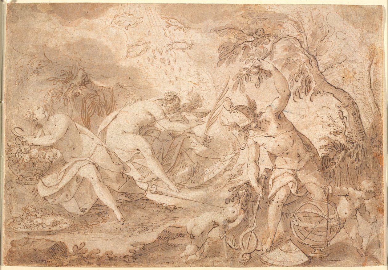 Erilaisia ​​jumalia ja jumalattaria: Ceres, Venus, Mars ja Merkurius tekijältä Joseph Heintz d.Æ.